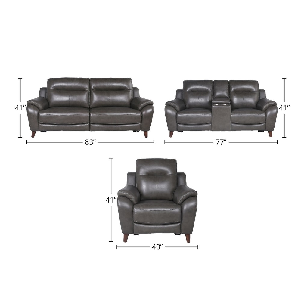 Teretta Power Reclining 3 Piece Sofa Set  Gray