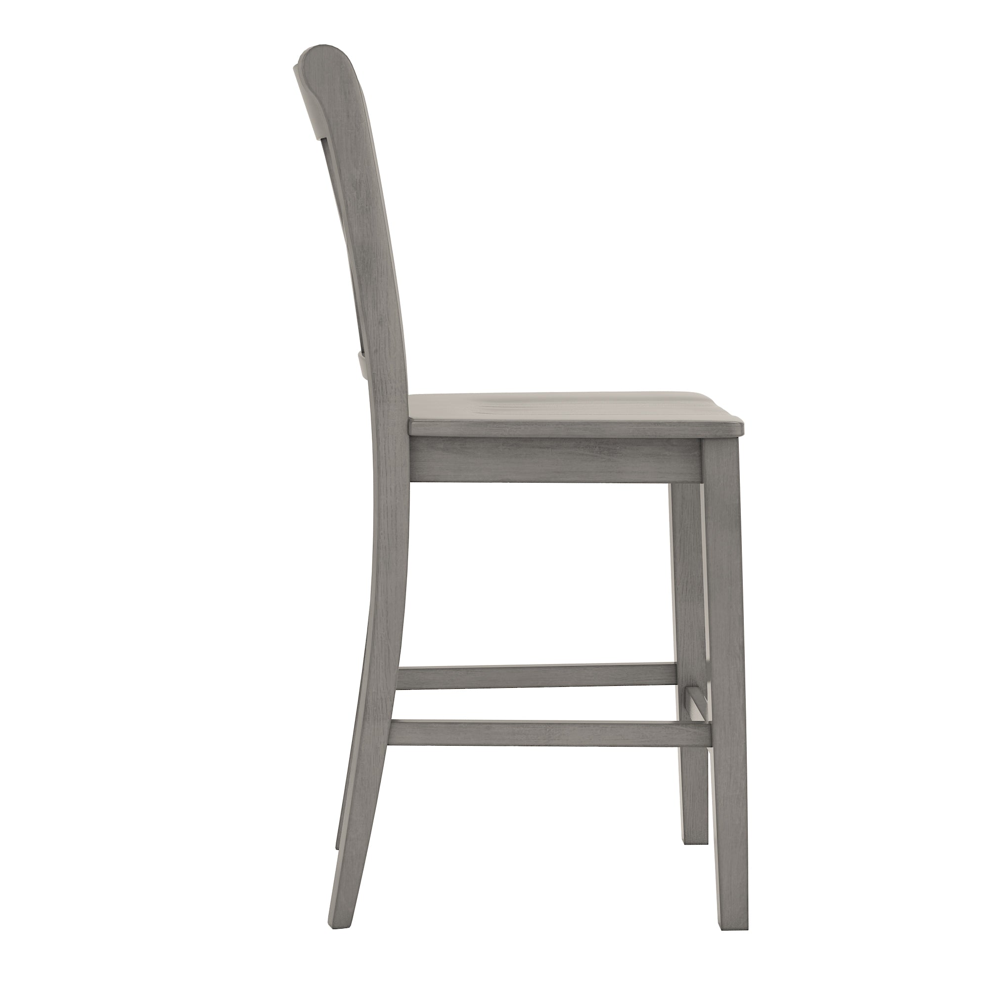 Weston Home Farmhouse Vintage Double X Solid Wood Counter Height Chair， Set of 2， Antique Grey