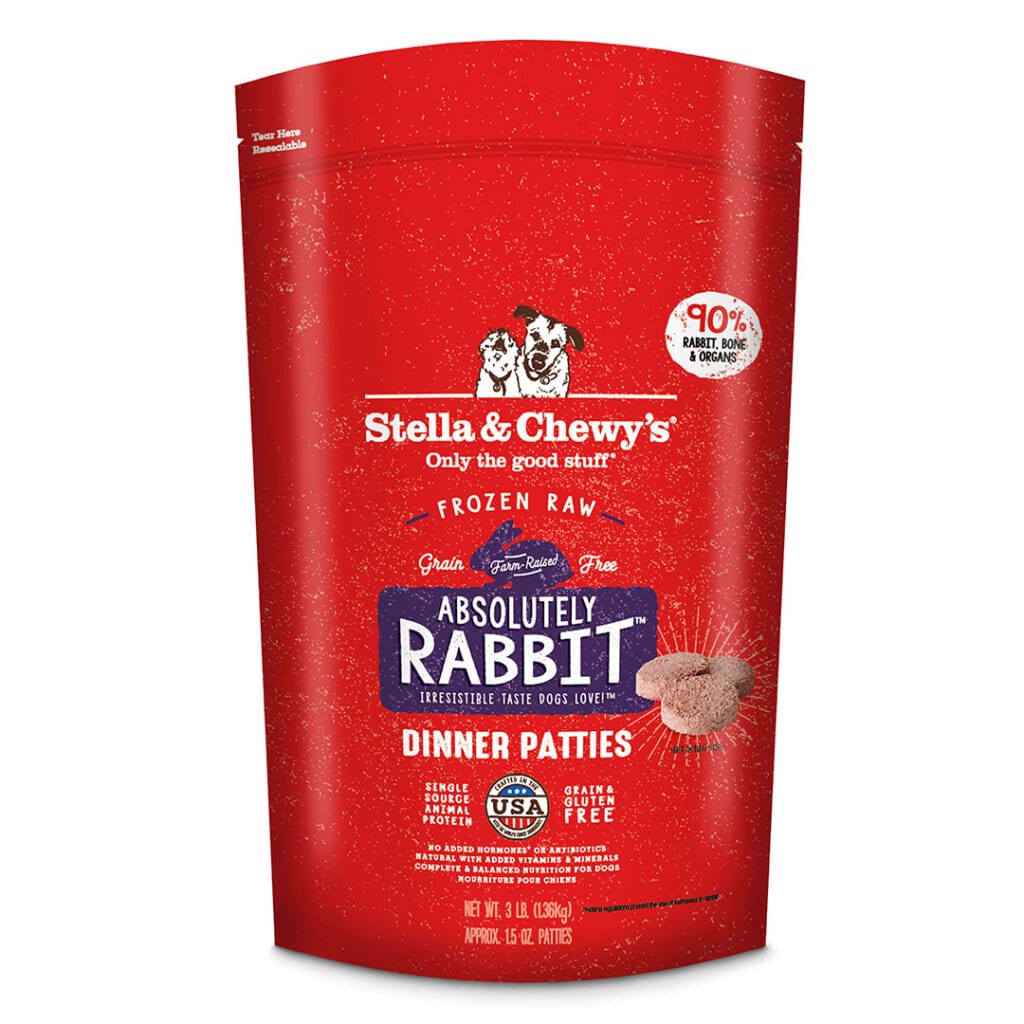 Stella  Chewys Frozen Raw Absolutely Rabbit for Dogs