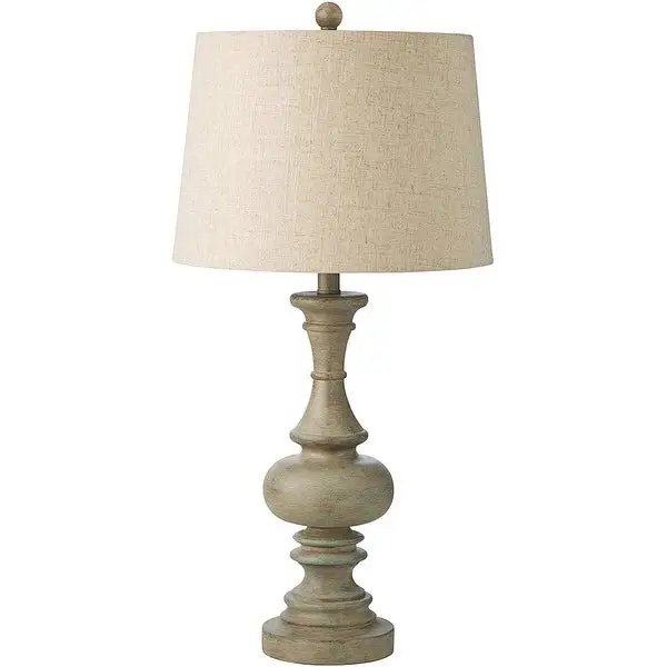 Adesso Distressed Gray Vintage Farmhouse Table Lamp