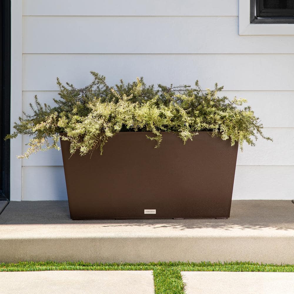 Veradek Midori 39 in. Espresso Plastic Long Trough Planter MLO39E