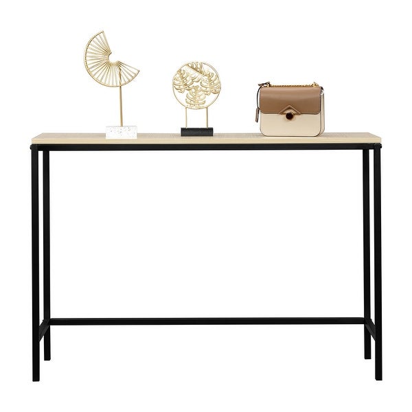 Industrial Style Single Layer Console Table，Light Walnut Color