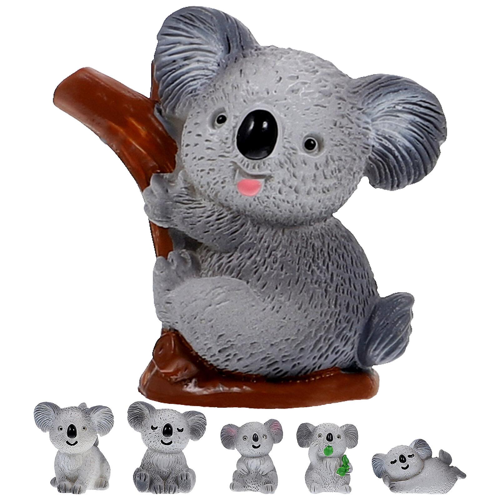 6pcs Miniature Koala Figurines Diy Resin Koala Miniature Koala Statues Miniature Ornaments