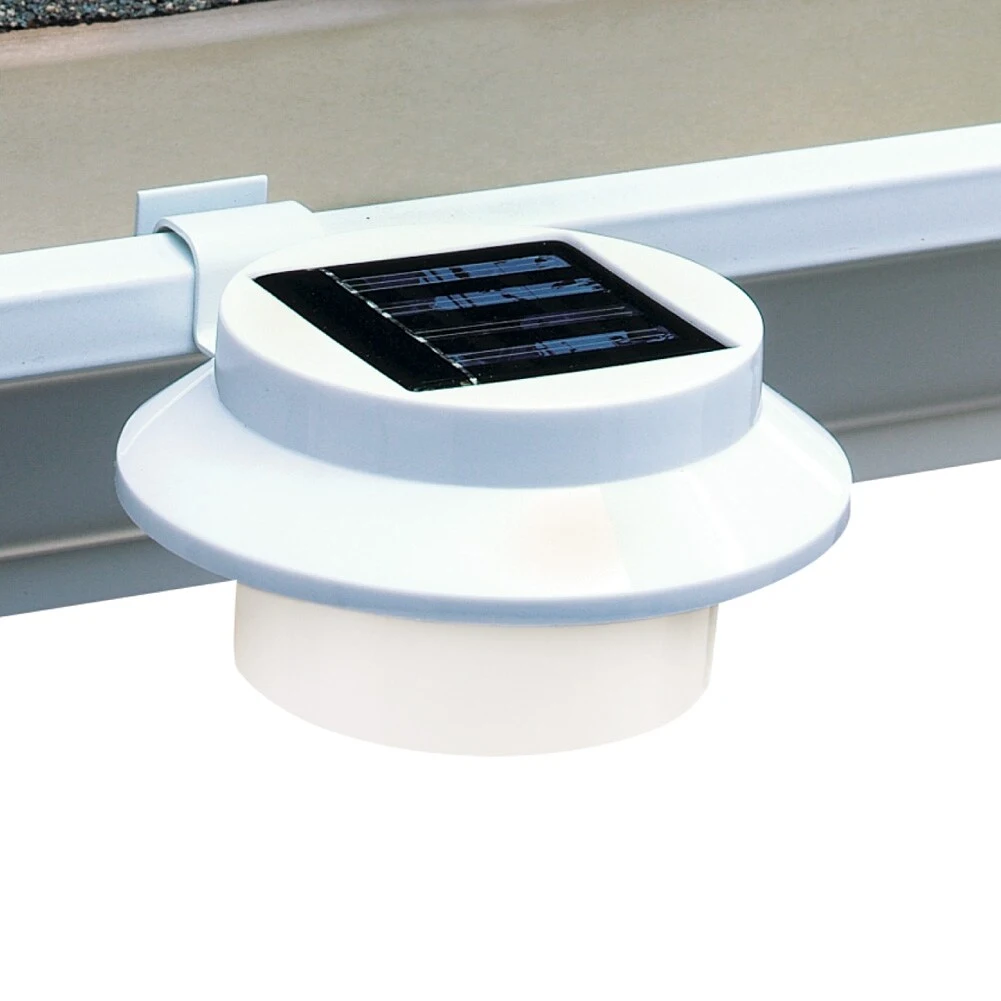 White Clip-on Gutter Solar Security Light - 5.250 x 5.000 x 3.000