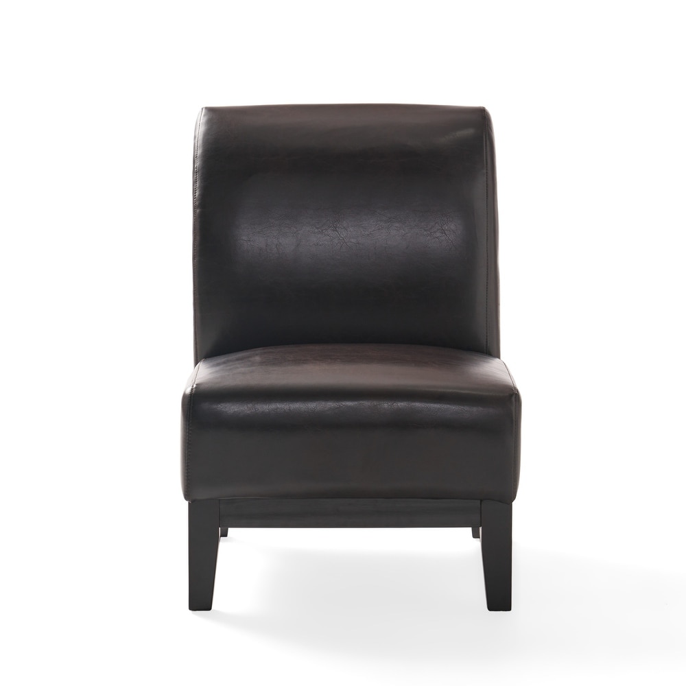 Darcy Brown Leather Slipper Chair by Christopher Knight Home   24.50\