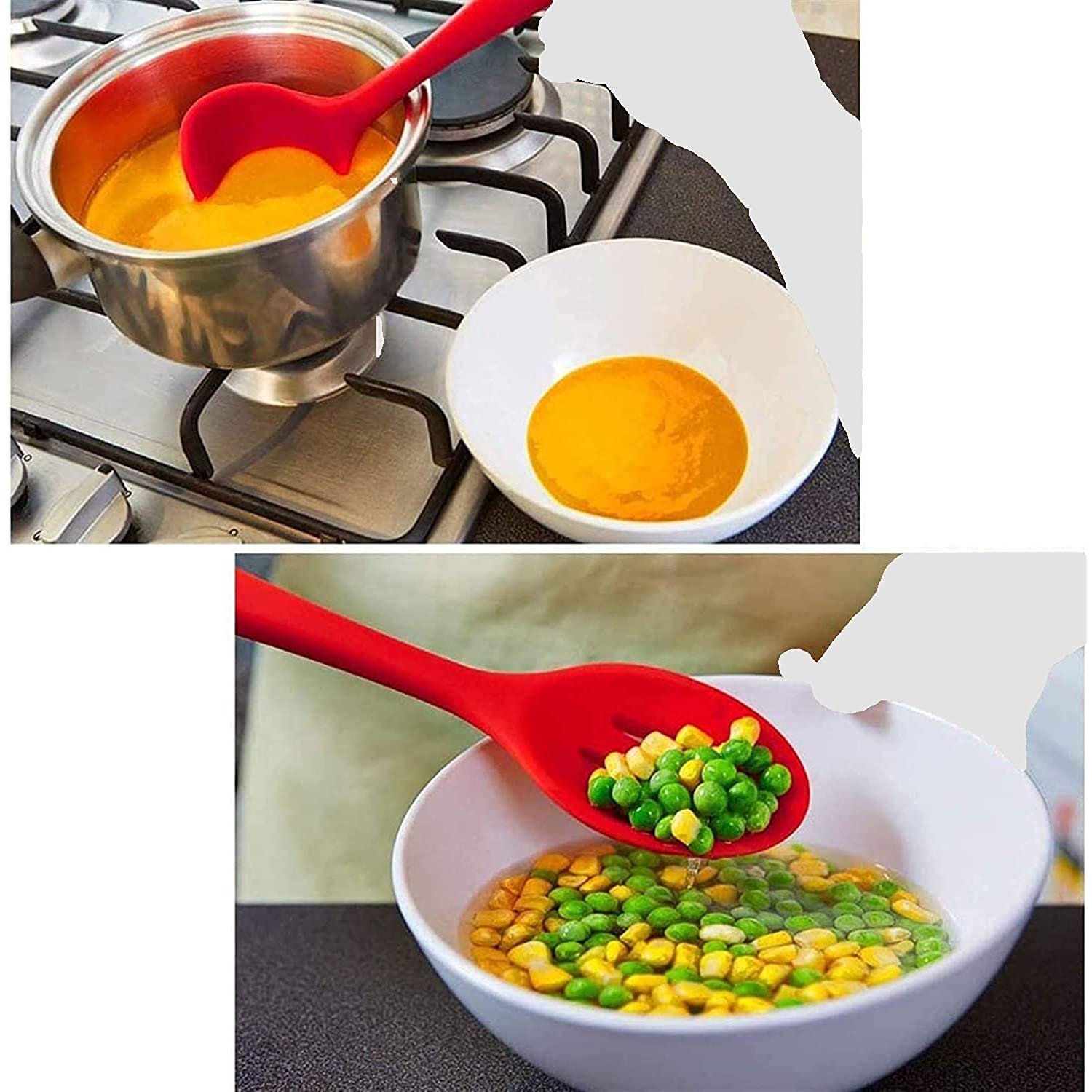 Silicone Kitchen Utensil Set， 5-Piece， With Solid Nylon Core， Heat Resistant， Perfect For Cooking