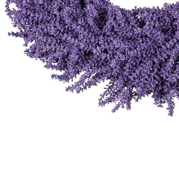 Purple Lavender Artificial Floral Spring Wreath，28Inch，Unlit