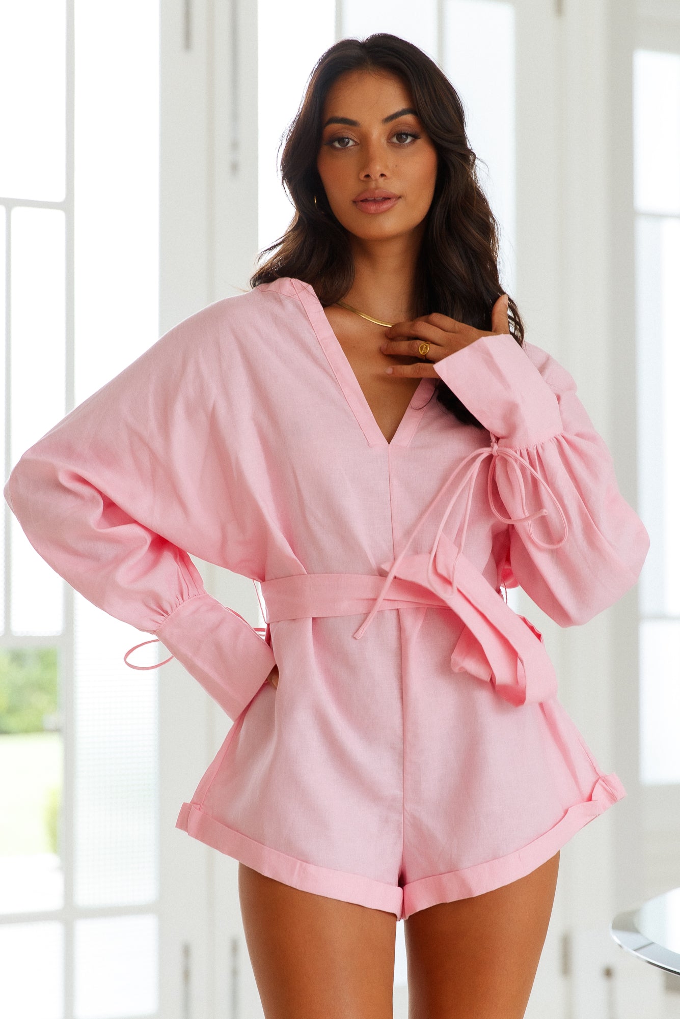 Signal This Way Romper Pink