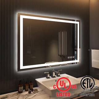 TOOLKISS 48 in. W x 36 in. H Large Rectangular Frameless LED Light Anti-Fog Wall Bathroom Vanity Mirror Super Bright TK19068