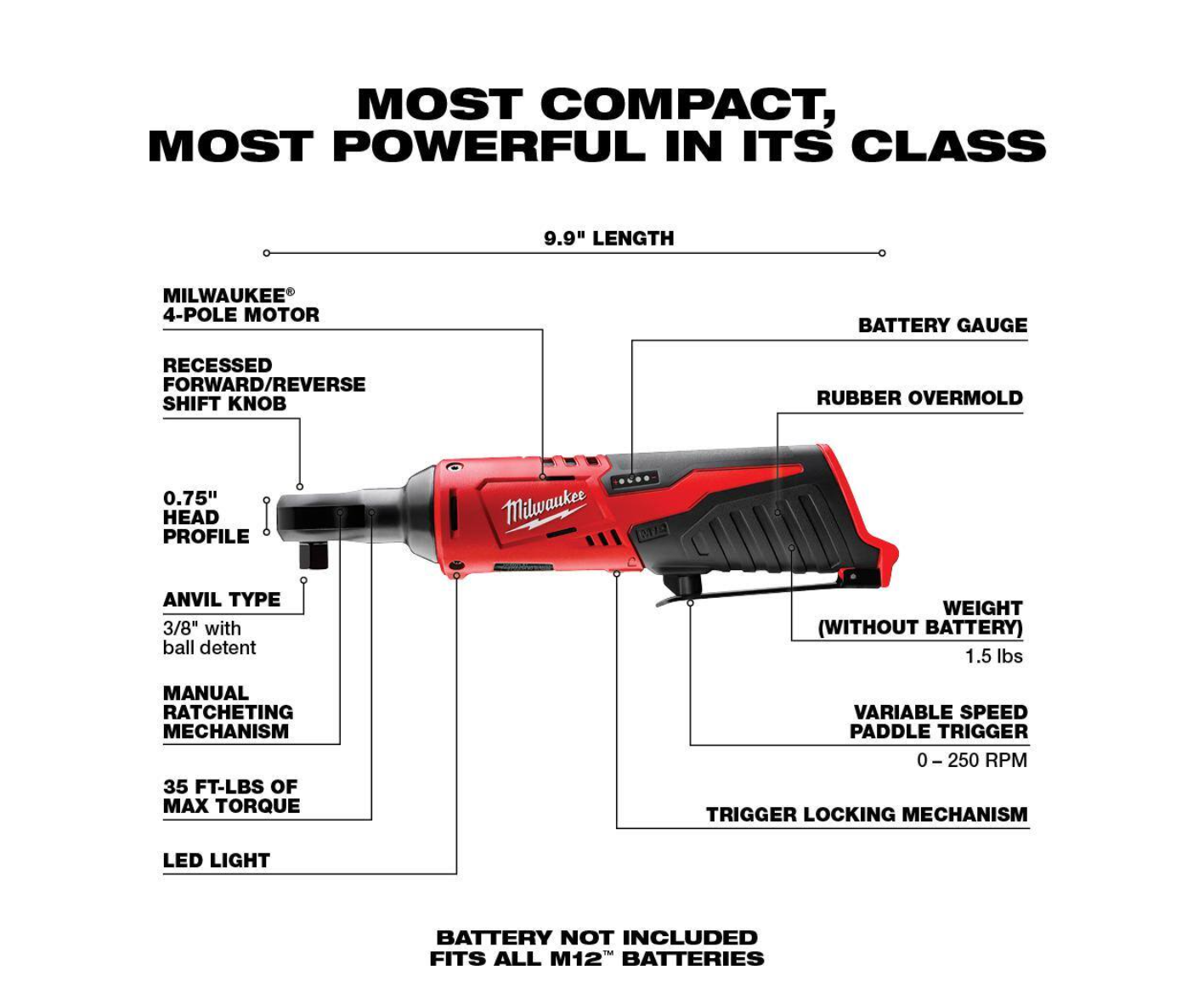 Milwaukee 2429-20-2457-20-48-11-2460 M12 12V Lithium-Ion Cordless Sub-Compact Band Saw with M12 3/8 in. Ratchet and 6.0 Ah XC Battery Pack