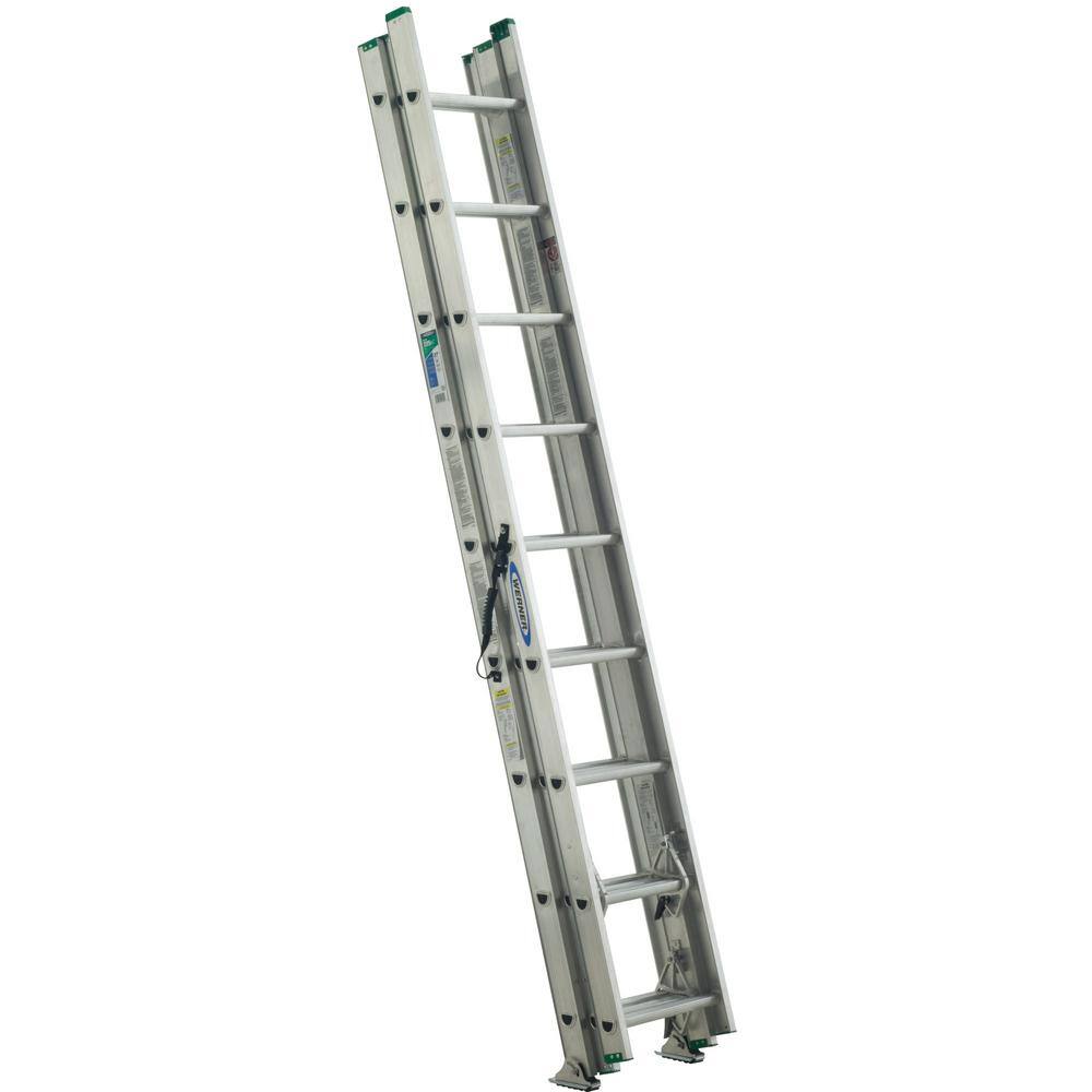 Werner 24 ft. Aluminum 3 Section Compact Extension Ladder with 225 lbs. Load Capacity Type II Duty Rating D1224-3