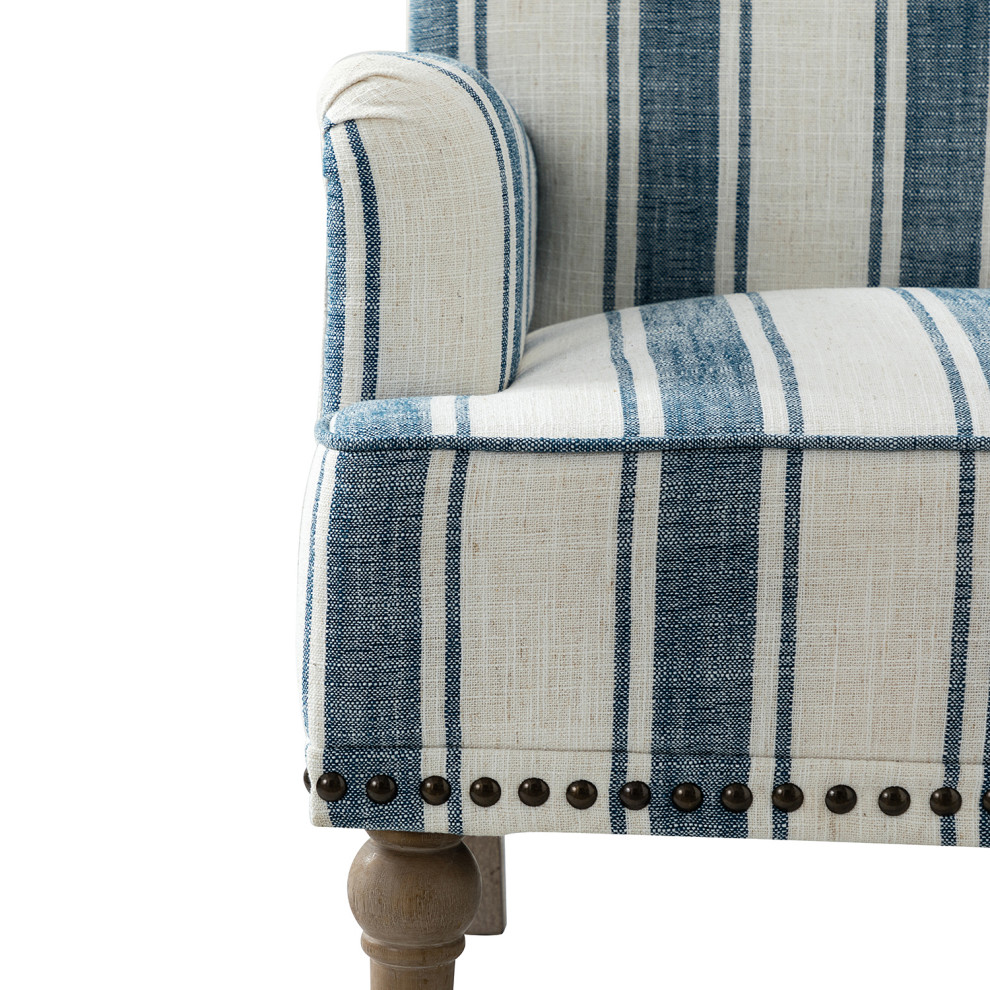 Comfy Living Room Armchair With Stripe Design Set of 2   Traditional   Armchairs And Accent Chairs   by Karat Home  Houzz