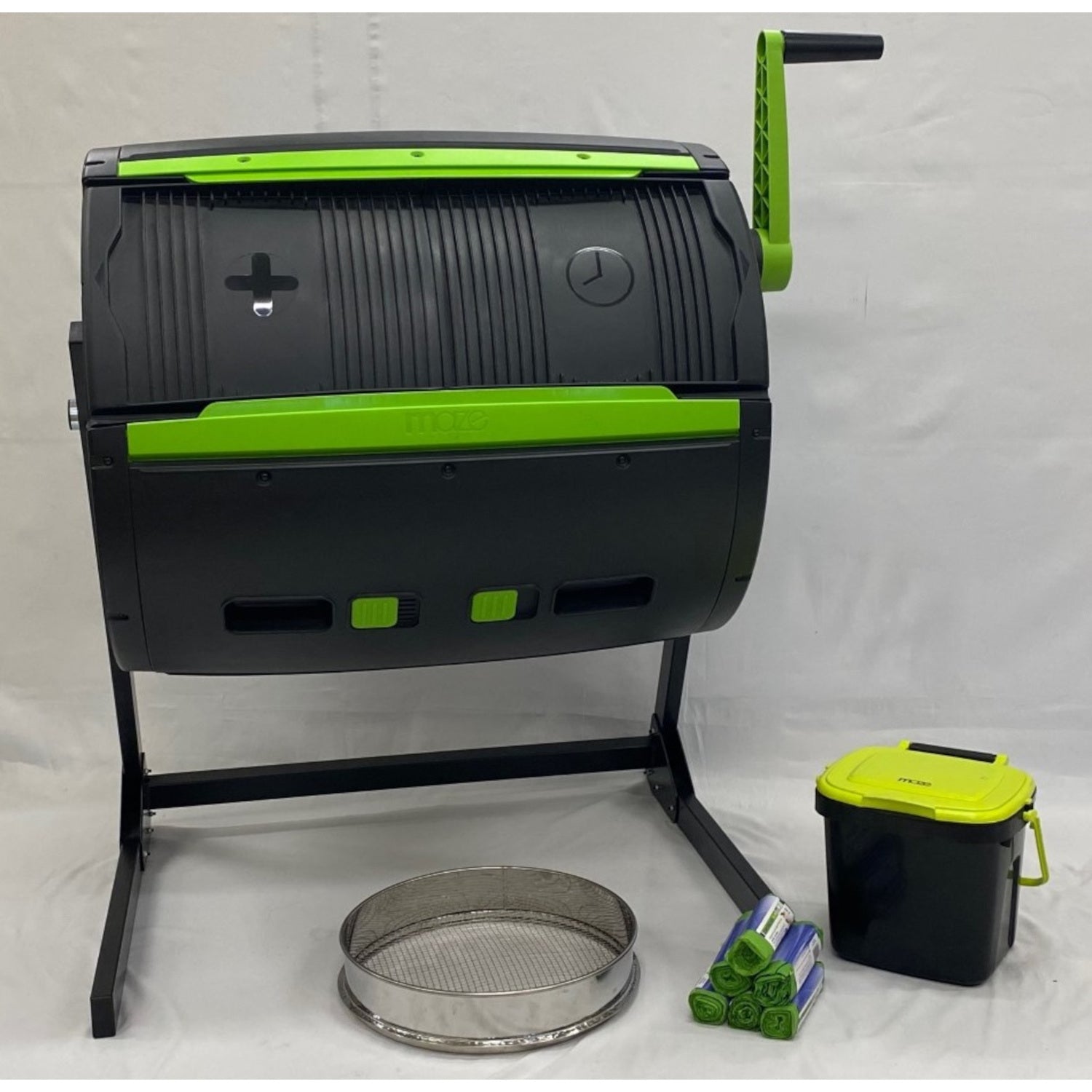 MAZE, RSI -Maze 65 Gallon Composter w/ Sifter, Caddie (6 bag rolls)