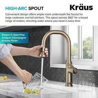 KRAUS Allyn Industrial Pull-Down Single Handle Kitchen Faucet in Matte Black KPF-4102MB