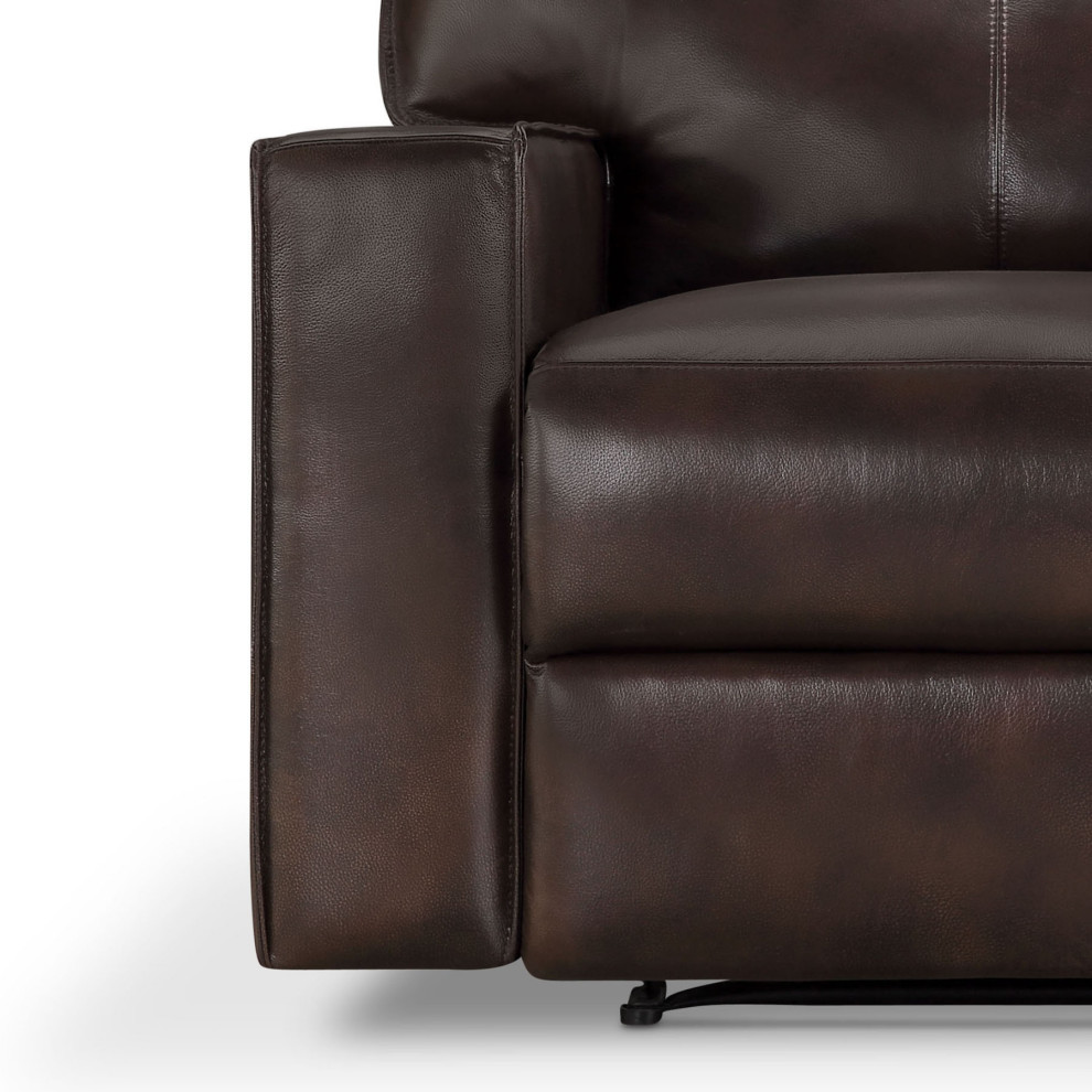 Ethan Leather Power Reclining Sofa  Power Headrest   Contemporary   Sofas   by Abbyson Living  Houzz