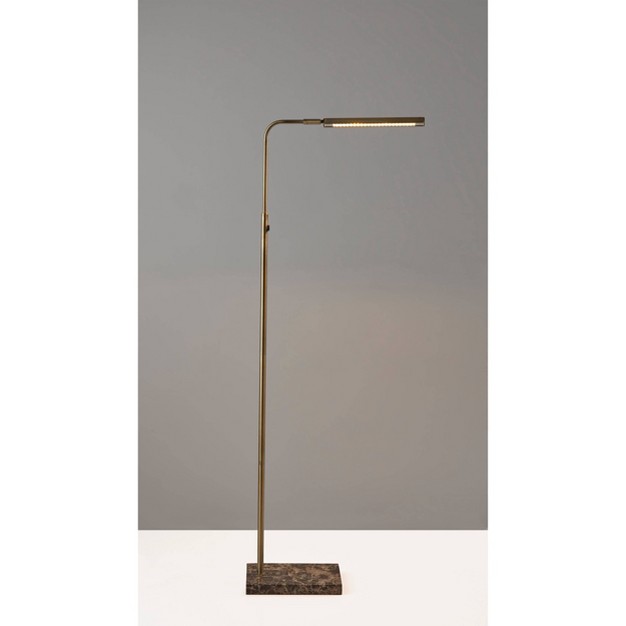 Reader Floor Lamp includes Led Light Bulb Antique Brass Adesso