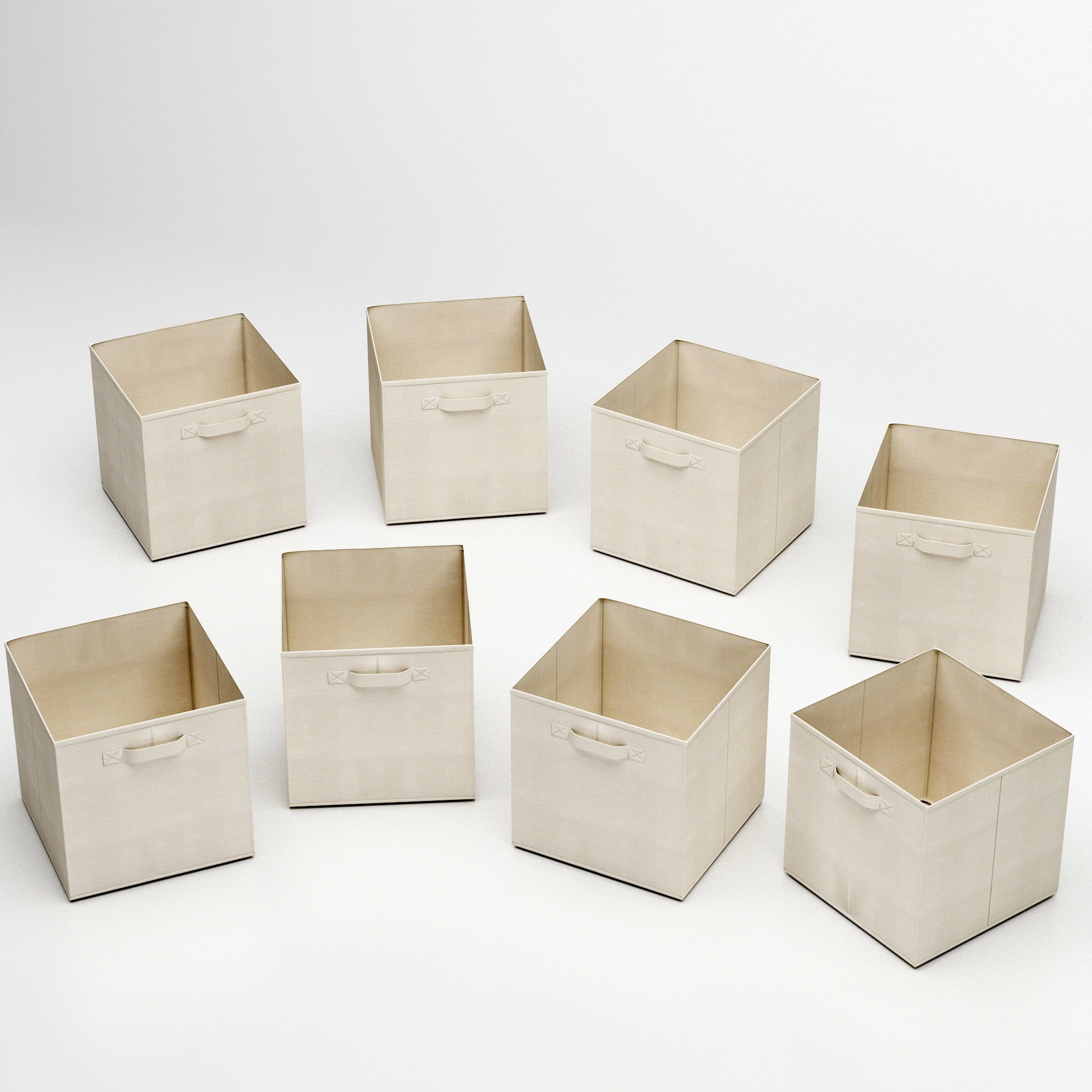 Home-Complete 8-Piece Storage Bins Set for Home and Office (Beige)