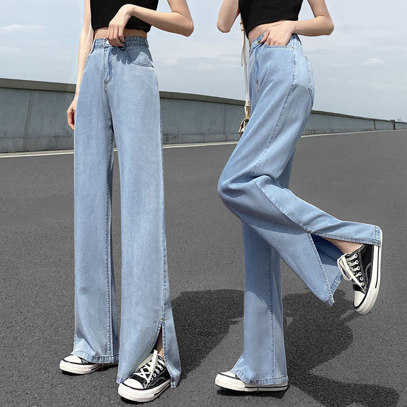 Ice Silk Wide Leg Jeans