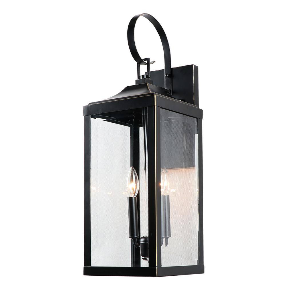 2-Light Imperial Black Outdoor Wall Lantern Sconce EL180708-MW