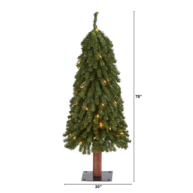 3ft Nearly Natural Pre-lit Grand Alpine Artificial Christmas Tree Clear Lights