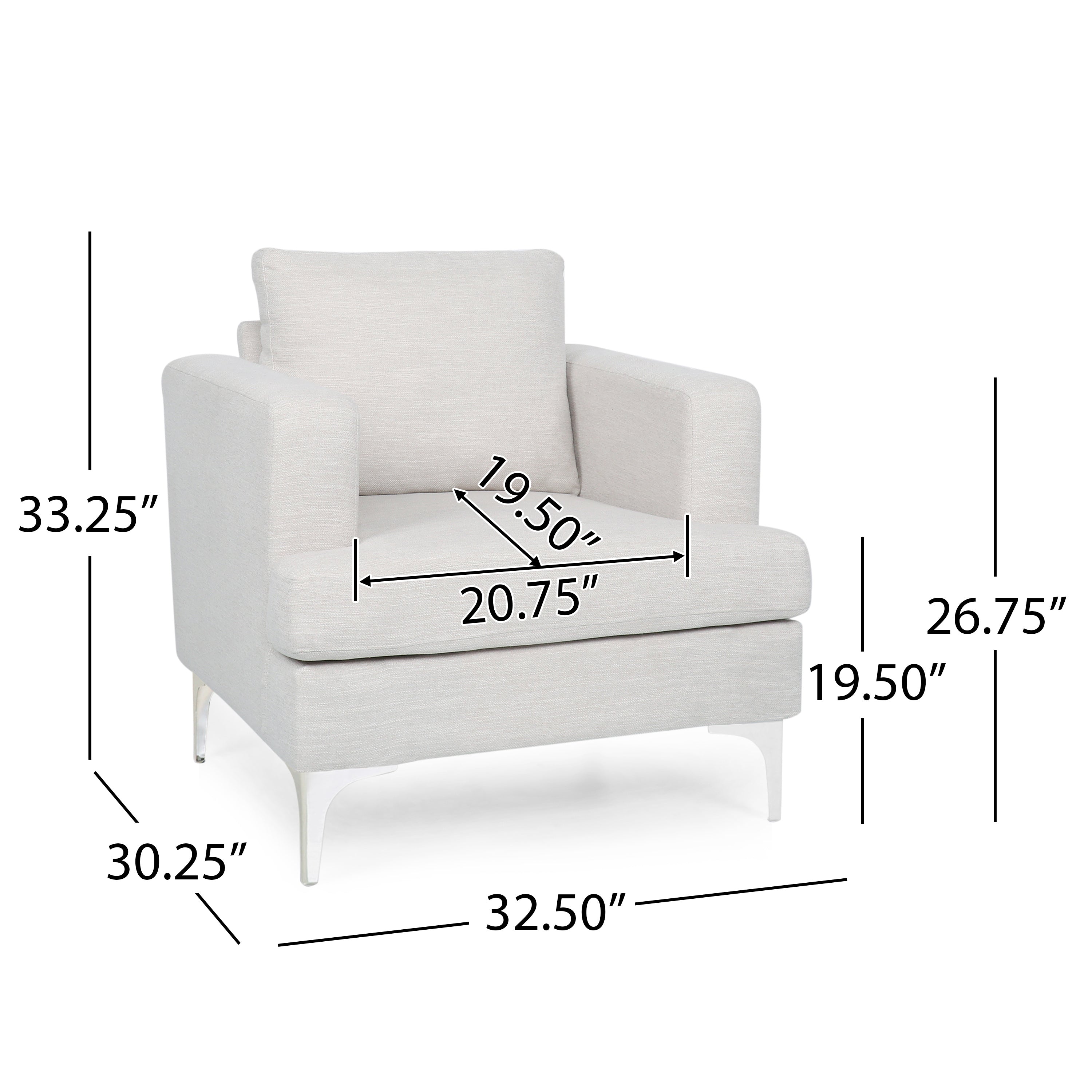 Vue Modern Fabric Upholstered Club Chair