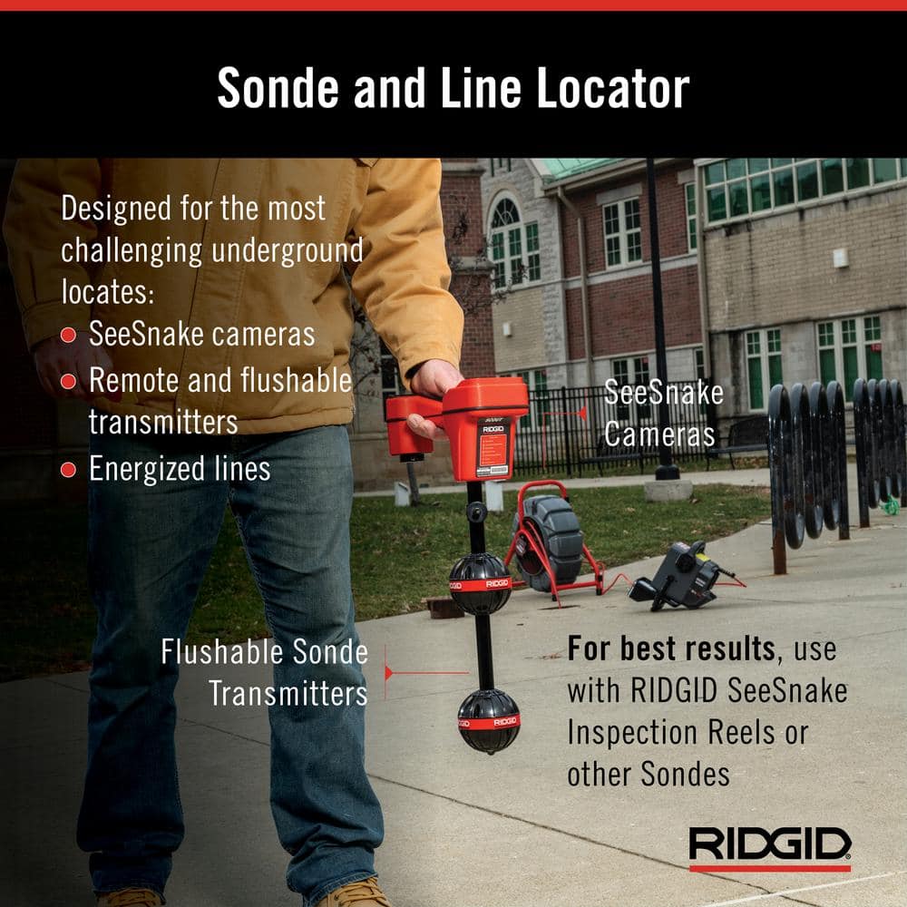 RIDGID NaviTrack Scout Underground Sonde and Cable Locator, Multidirectional Locating Device, Battery Operated or Rechargeable 19238