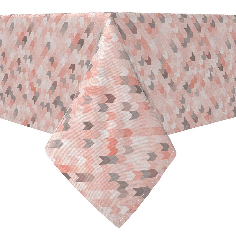 Square Tablecloth， 100% Cotton， 60x60， Pink Arrow Abstract