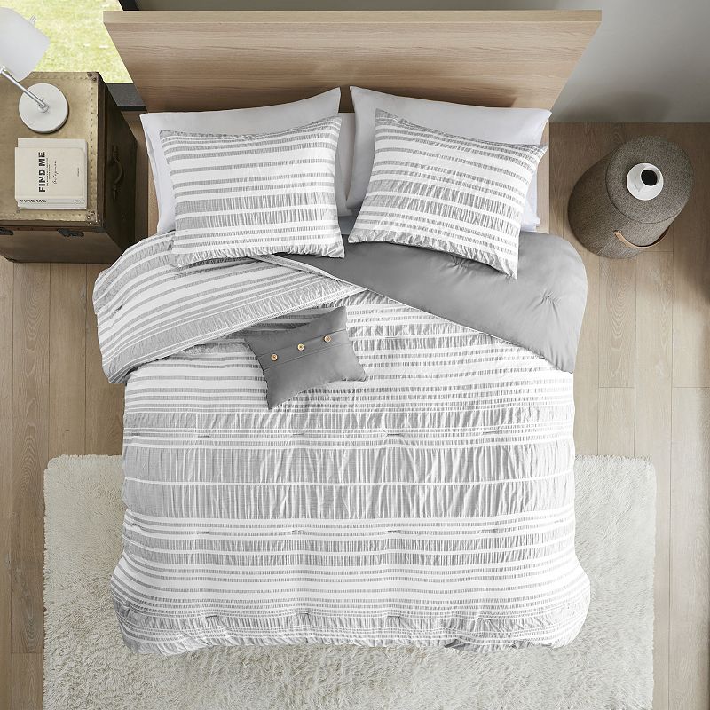 Intelligent Design Bryce Striped Comforter Set with Throw Pillow