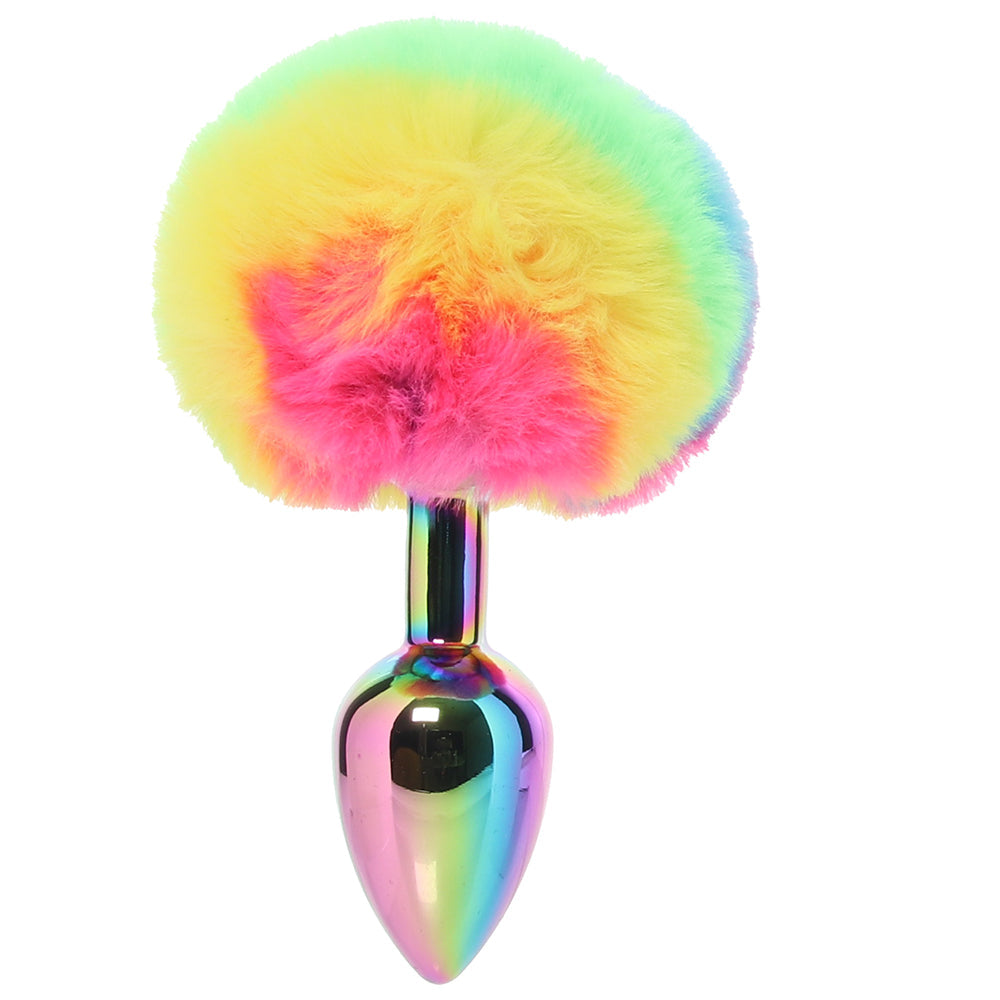 Gemsations 3 Inch Bunny Tail Butt Plug in Rainbow