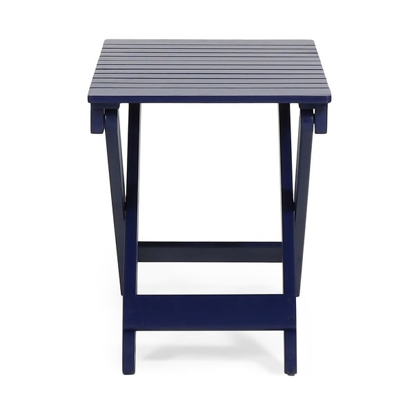 Roomfitters Outdoor Folding Wooden Side Table，Navy Blue