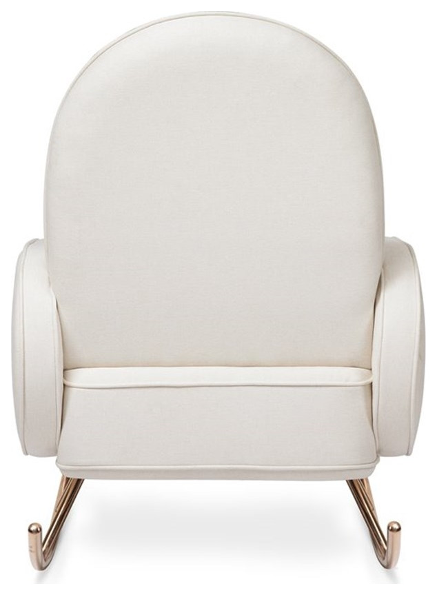 Namesake Compass Upholstered Modern Fabric Rocker in Cream   Midcentury   Rocking Chairs   by Homesquare  Houzz