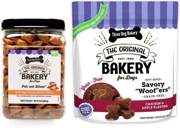 Three Dog Bakery Snacks Jar Variety Pack Dog Treats