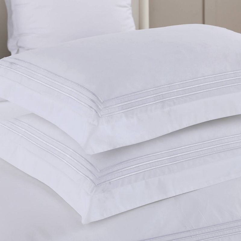 Adeline Percale Embroidered Duvet Cover Set - Made in Egypt