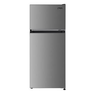 Magic Chef 18.5 in. 4.5 cu.ft. 2-Door Mini Refrigerator in Platinum Steel with Freezer HMDR45PS