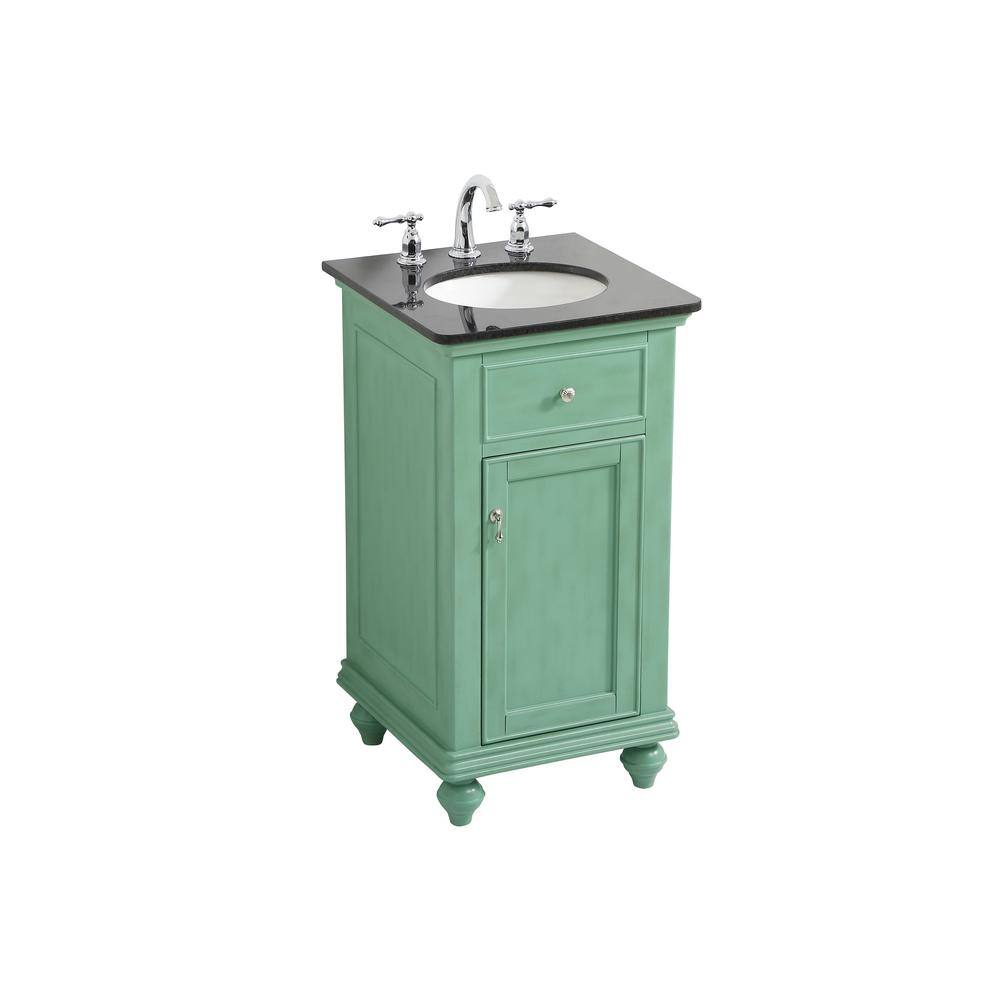 Simply Living 19 in. W x 19 in. D x 35 in. H Bath Vanity in Vintage Mint with Black Granite Granite Top SL36957VM