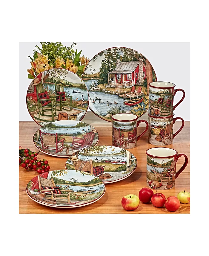 Certified International Lake Retreat Set of 4 Dinner Plate