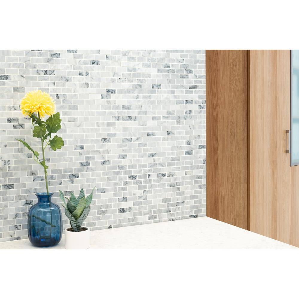 MSI Carrara Classique Brick 11.81 in. x 11.81 in. Honed Marble Wall Tile (0.97 sq. ft.Each) CAR-1X2H-5