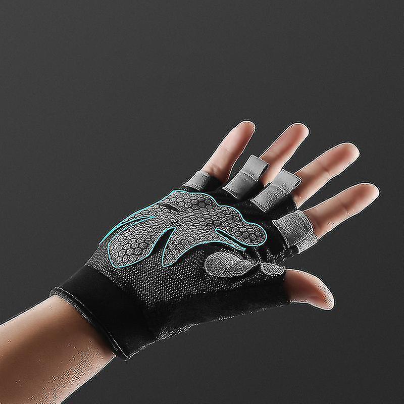 Kyncilor A0042 One Pair Fitness Gloves Weightlifting Breathable Non-slip Silicone Half Finger Bicycl