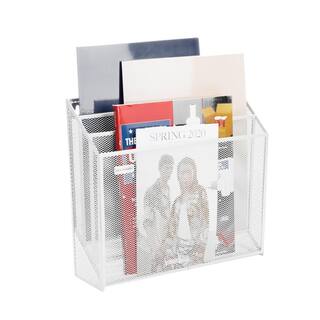 Mind Reader Mesh Wall File Holder 3.6 in. x 12.75 in. x 11.5 in. 3-Tier Vertical MountHanging Organizer Office Organization White WAFIST3-WHT