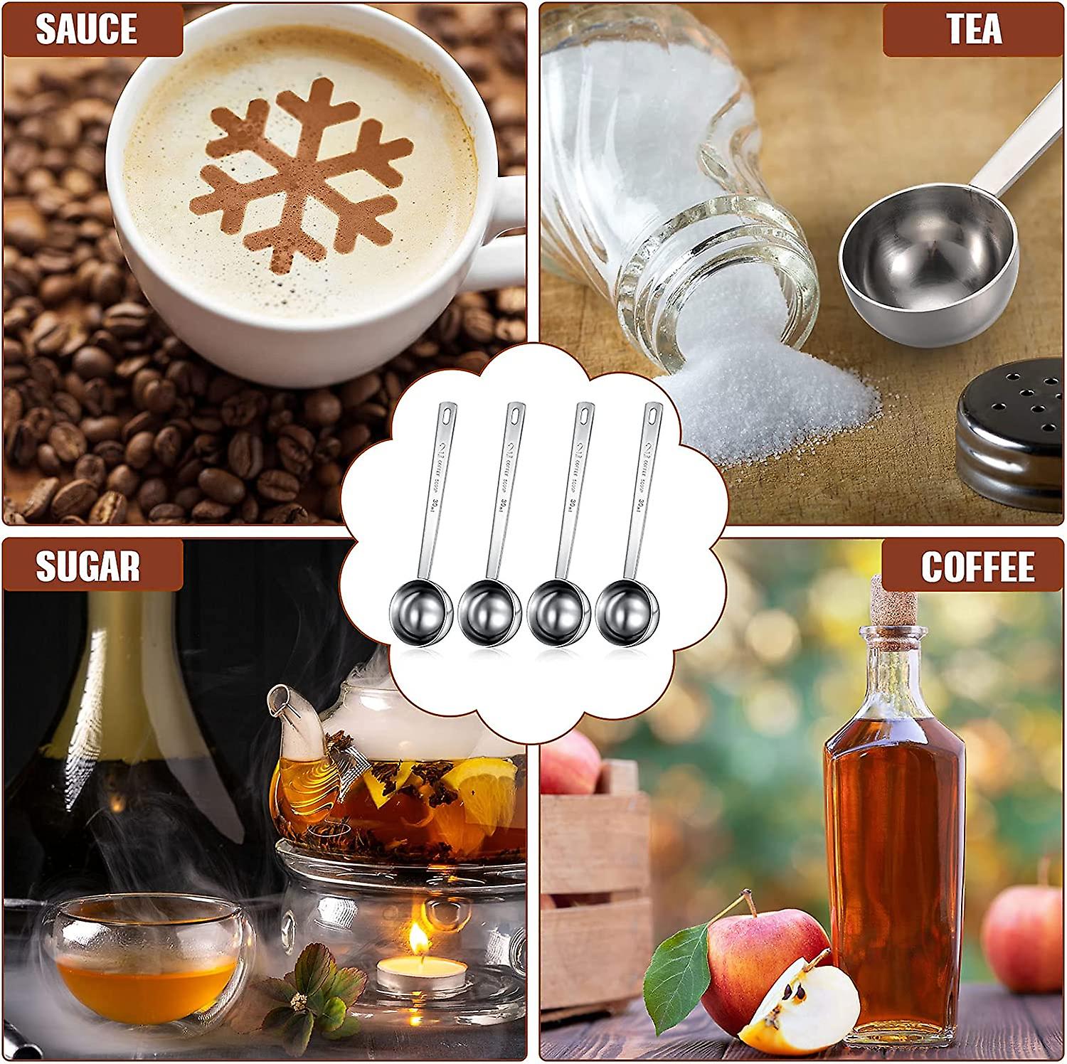 4 Pieces 30 Ml Stainless Steel Coffee Scoops With Long Handle， 2 Tablespoon Long Handle Spoon