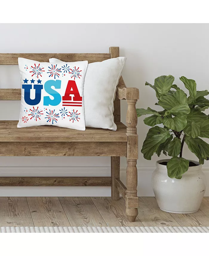 Big Dot of Happiness Firecracker 4th of July -  Party Home Decorative - Throw Pillow Cover 16 x 16