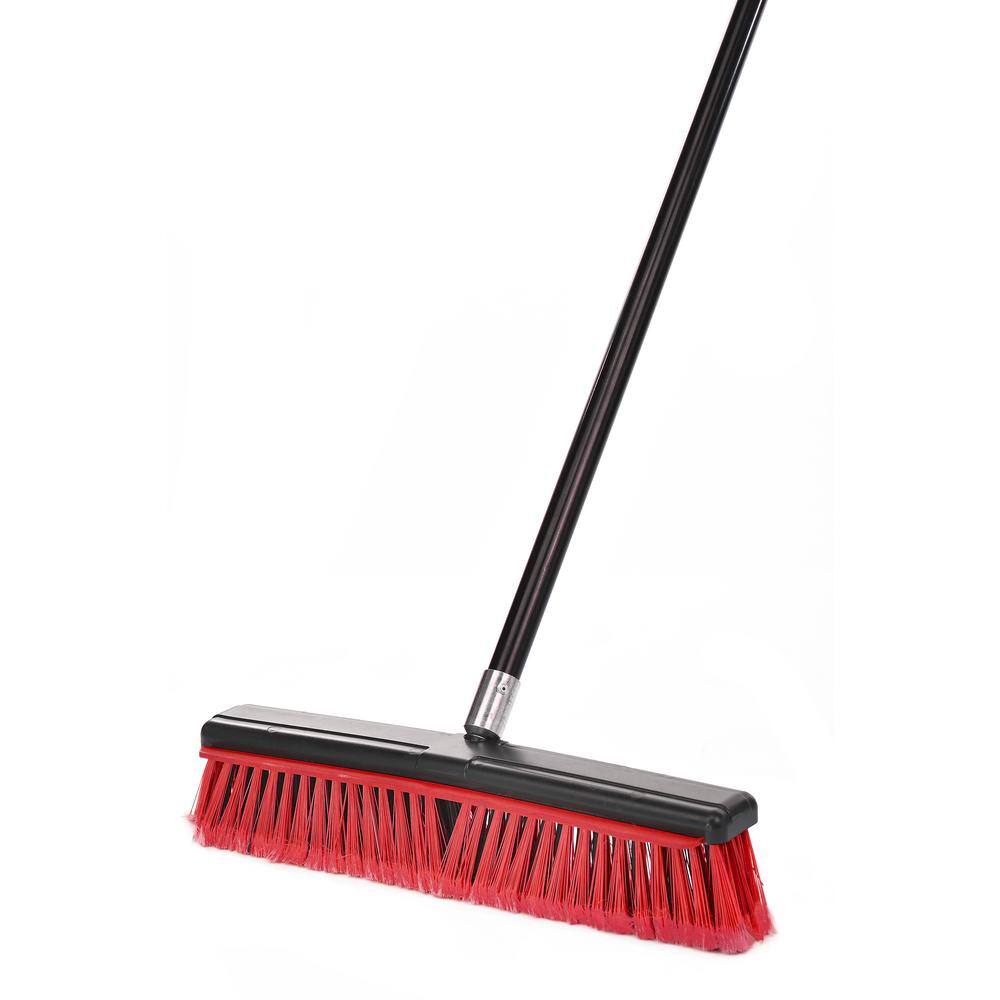 Alpine Industries 18 in. Red Indoor Smooth Surface 2-in-1 Squeegee Push Broom ((3-Pack)) 4600-18-2-3