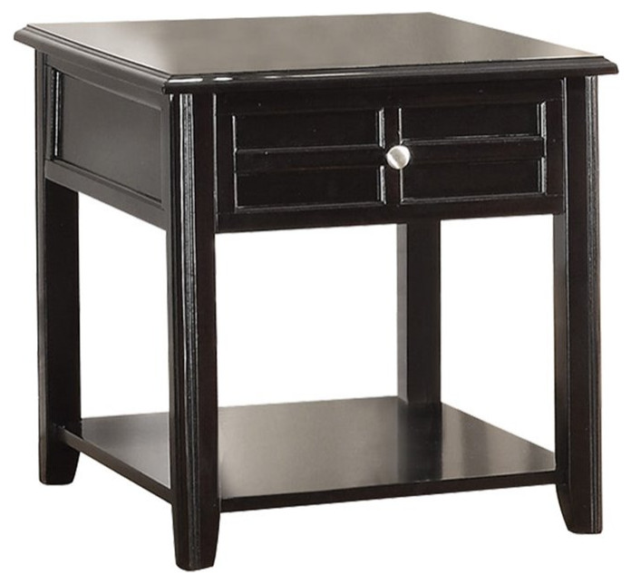 Lexicon Carrier Wood 1 Drawer End Table in Espresso   Transitional   Side Tables And End Tables   by Beyond Stores  Houzz