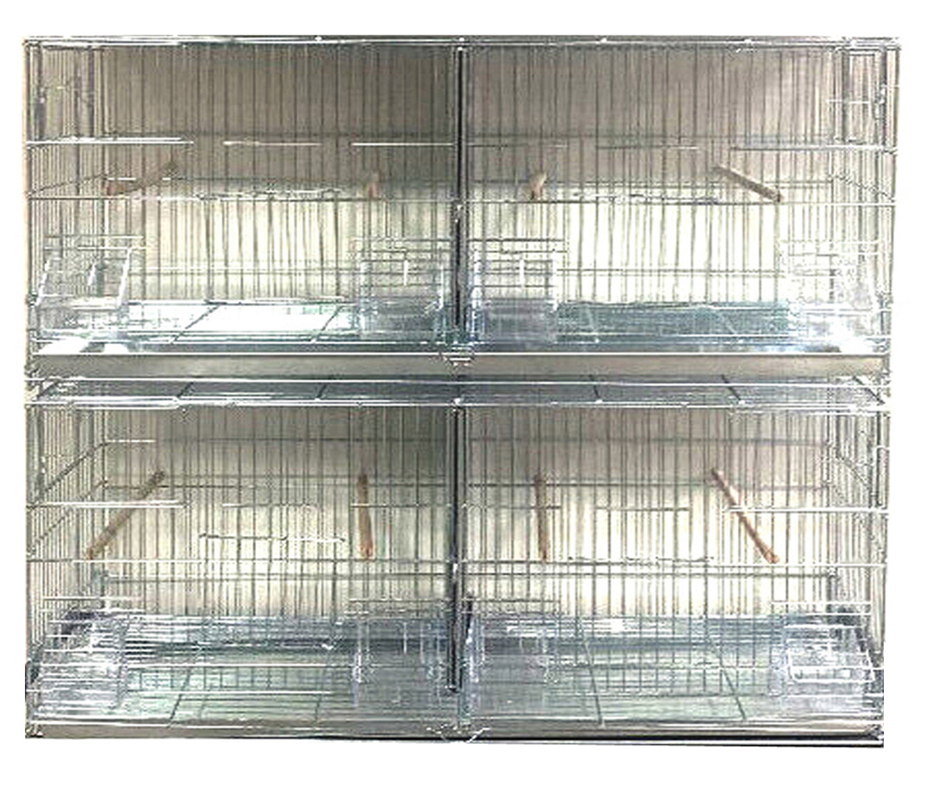 EXTRA LARGE Combo-2 of Galvanized Zinc Plated Stack and Lock Double Breeding Breeder Flight Bird Cage Center Dividers Side Breeding Nest Doors With Rolling Stand