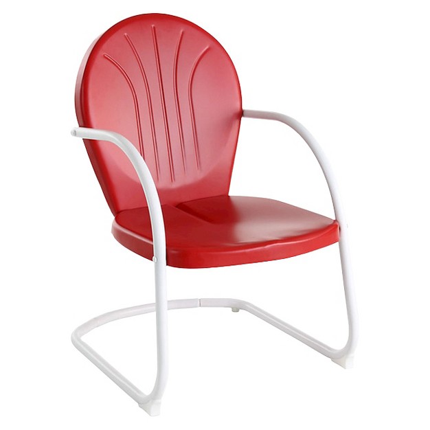 Metal Patio Arm Chair Red