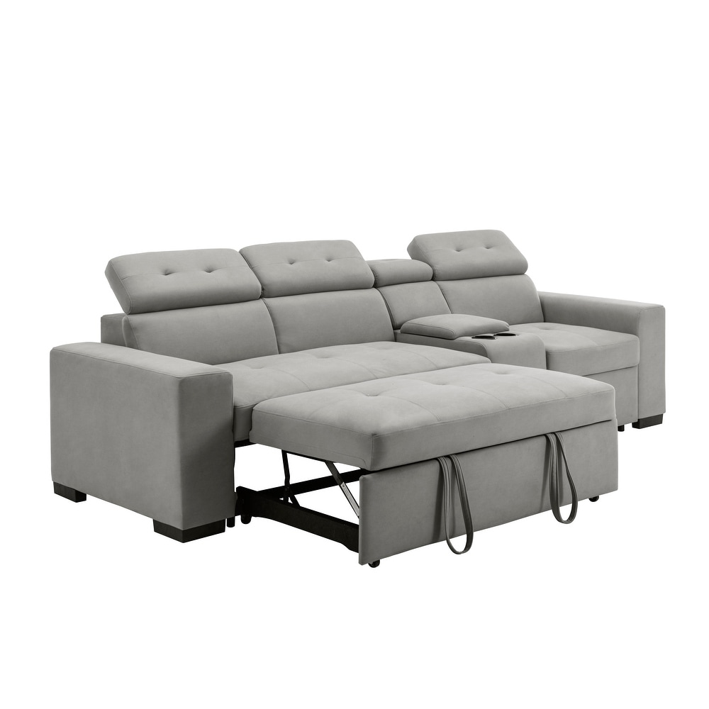 Harrisburg Polished Microfiber 2 Piece Sofa with Right Console