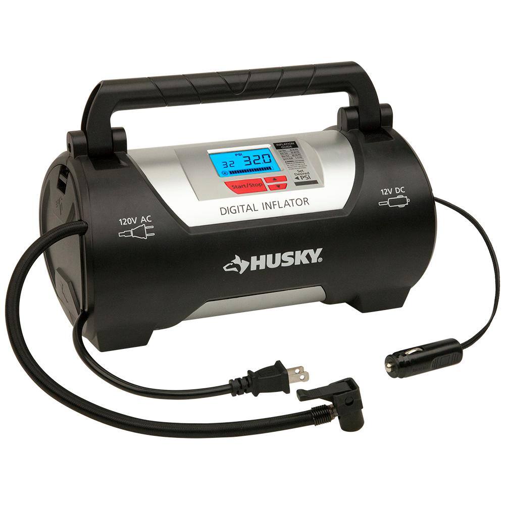 🎉Limited Time Offer🎉Husky 12120 Volt Corded Electric Auto and Home Inflator HD12120B