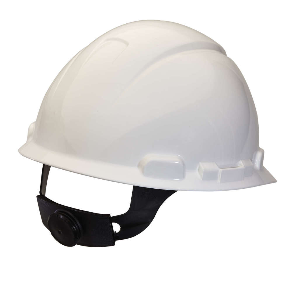 3M White Ratchet Adjustment Non Vented Hard Hat ;