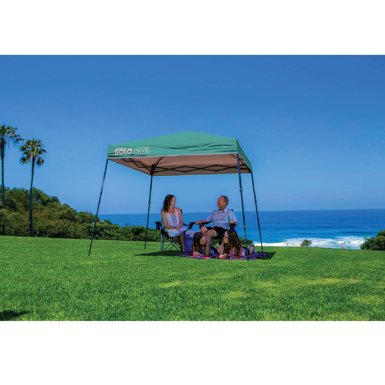 Quik Shade Solo Steel Polyester Peak Pop-Up Canopy 7.2 ft. H X 9 ft. W X 9 ft. L