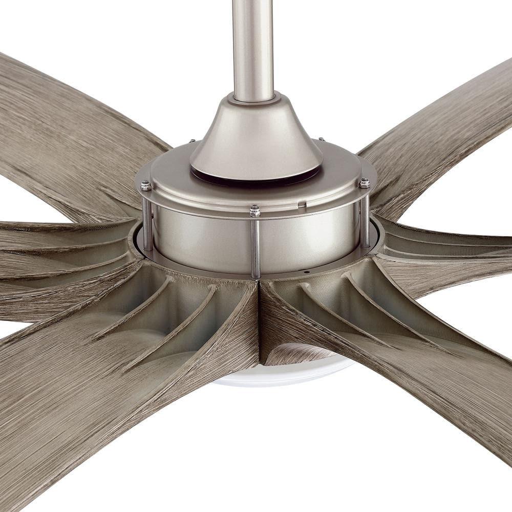 Parrot Uncle Jaydn 72 in Integrated LED Nickel Downrod Mount Ceiling Fan with Light and Remote Control